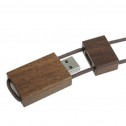 Wood USB with Leather Lanyard